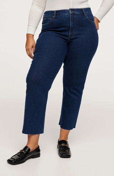 Mango Women's High-waist Bootcut Jeans In Dark Blue