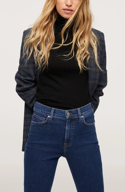 Mango Women's High-waist Bootcut Jeans In Dark Blue