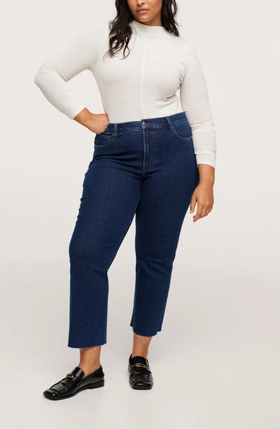 Mango Women's High-waist Bootcut Jeans In Dark Blue