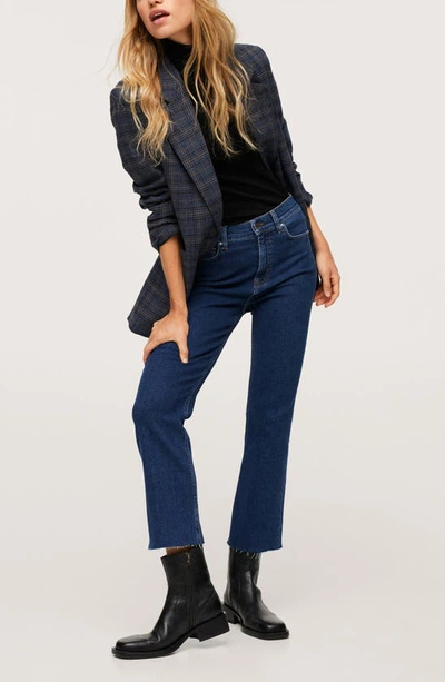 Mango Women's High-waist Bootcut Jeans In Dark Blue