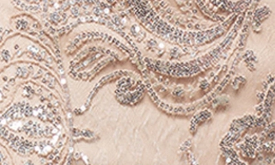 Marina Sequin Embellished Midi Cocktail Dress In Champ