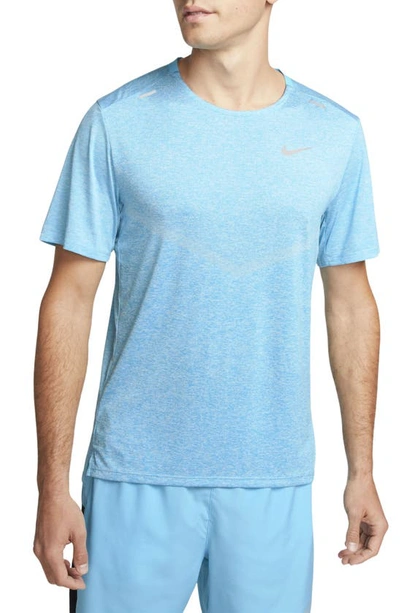 Shop Nike Dri-fit 365 Running T-shirt In Baltic Blue/ Heather