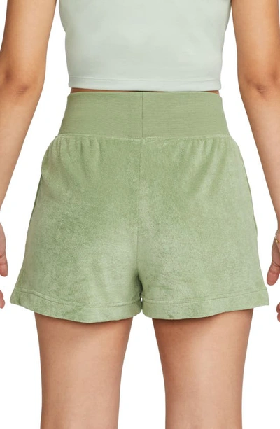 Shop Nike Sportswear Terry Shorts In Oil Green/ Cargo Khaki