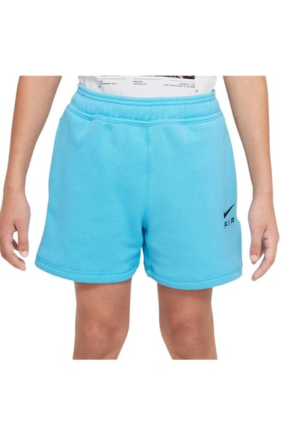 Shop Nike Kids' Air French Terry Shorts In Baltic Blue