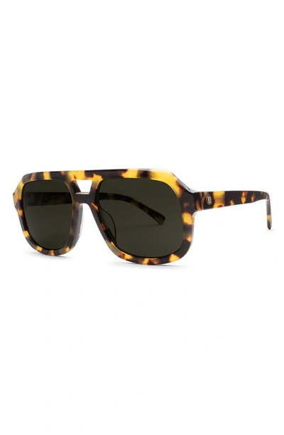 Shop Electric Augusta 57mm Polarized Square Aviator Sunglasses In Gloss Spotted Tort/ Grey Polar