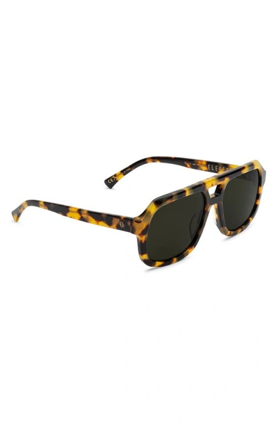 Shop Electric Augusta 57mm Polarized Square Aviator Sunglasses In Gloss Spotted Tort/ Grey Polar