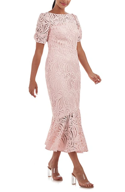 Shop Kay Unger Zoey Lace Mermaid Dress In Soft Blush