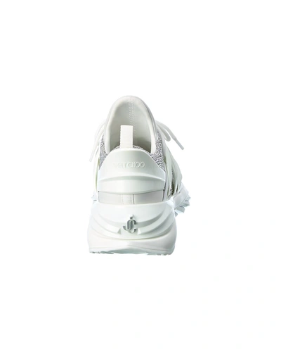 Shop Jimmy Choo Cosmos/f Neoprene & Leather Sneaker In White