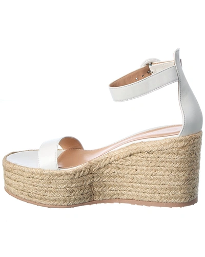 Shop Gianvito Rossi 45 Leather Wedge Sandal In White