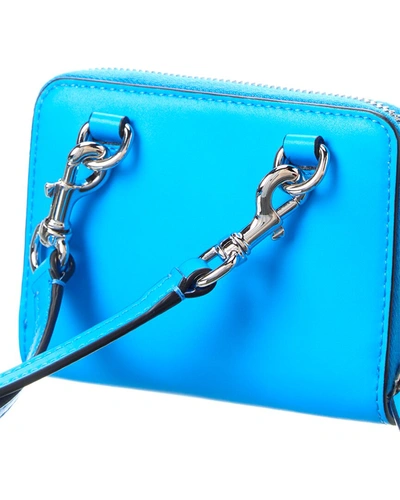 Shop Valentino Vltn Leather Wallet On Strap In Blue