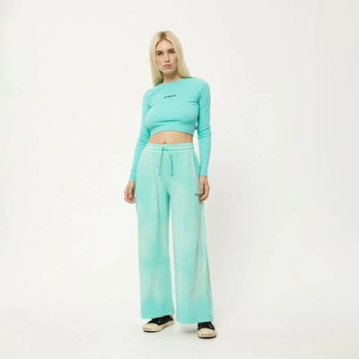 Shop Afends Recycled Wide Leg Trackpants In Colour-blue