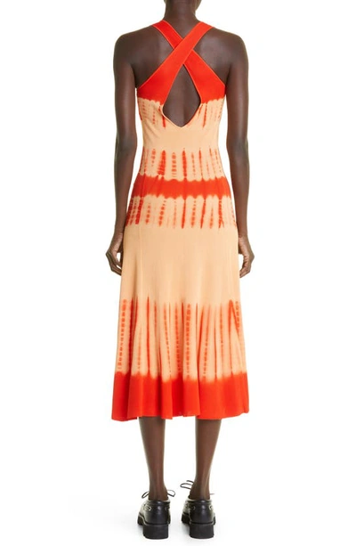 Shop Proenza Schouler Tie Dye Stripe Tank Sweater Dress In Orange Multi
