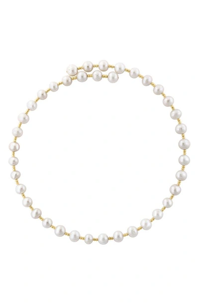 Shop Effy Gold Plated Sterling Silver & 6.5-7mm Cultured Freshwater Pearl Necklace In Yellow