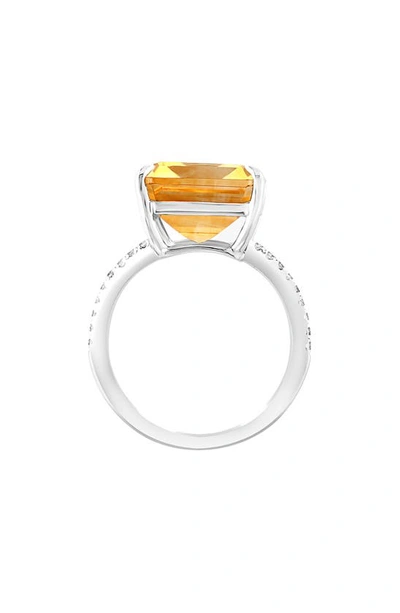 Shop Effy White Sapphire & Citrine Ring In Orange