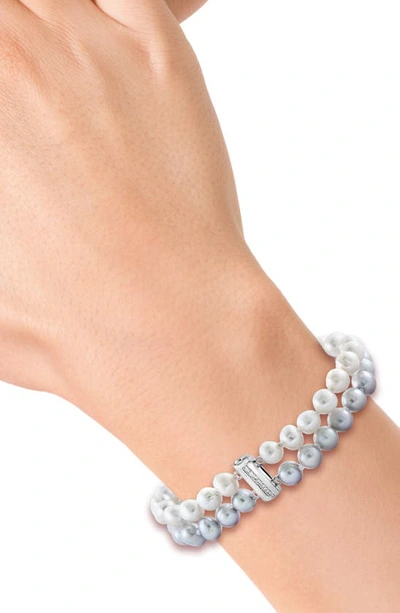 Effy Sterling Silver Freshwater Pearl Bracelet In Silver