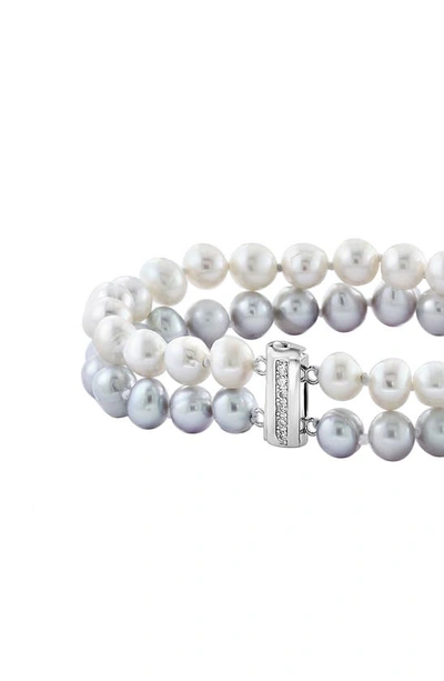 Effy Sterling Silver Freshwater Pearl Bracelet In Silver