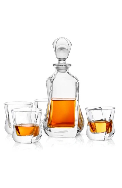 Joyjolt Aurora Whiskey 5-piece Crystal Set In Clear