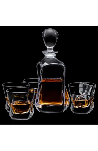 Joyjolt Aurora Whiskey 5-piece Crystal Set In Clear