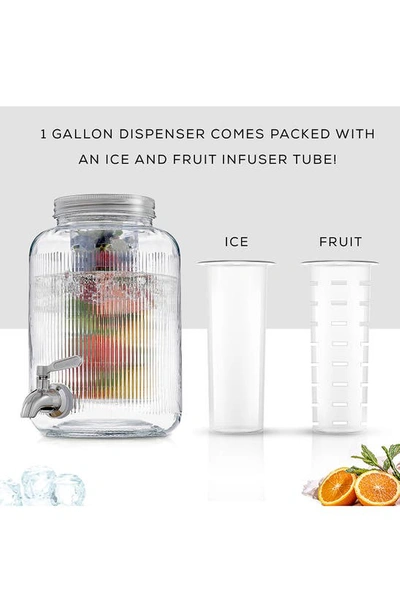 Shop Joyjolt Glass Fluted Drink Dispenser In Clear