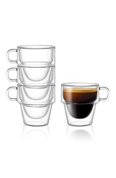 Joyjolt Stoiva Stackable Double Wall Espresso Cup In Clear