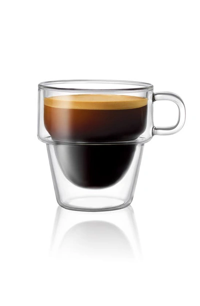 Joyjolt Stoiva Stackable Double Wall Espresso Cup In Clear