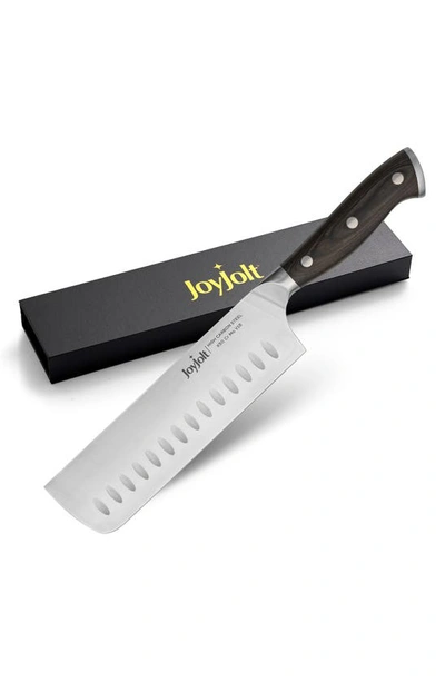 Joyjolt 7" Stainless Steel Nakiri Knife In Silver/ Black