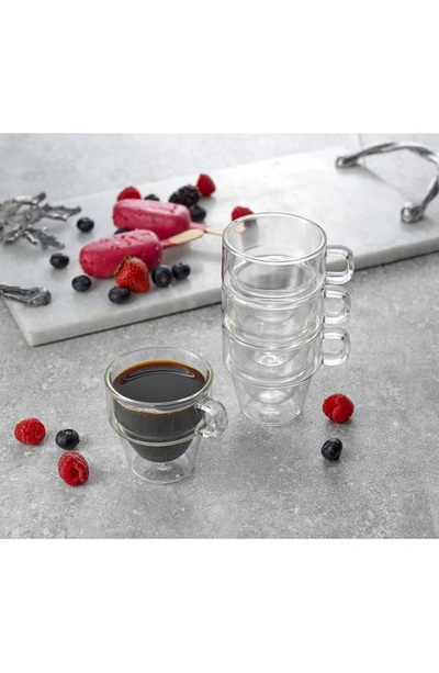 Joyjolt Stoiva Stackable Double Wall Espresso Cup In Clear