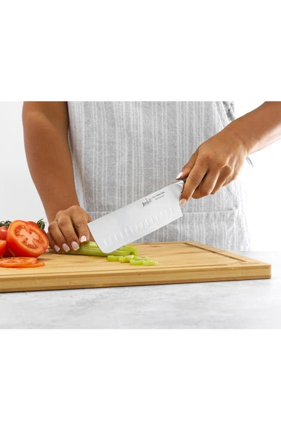 Joyjolt 7" Stainless Steel Nakiri Knife In Silver/ Black