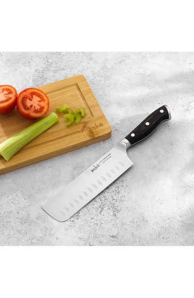 Joyjolt 7" Stainless Steel Nakiri Knife In Silver/ Black