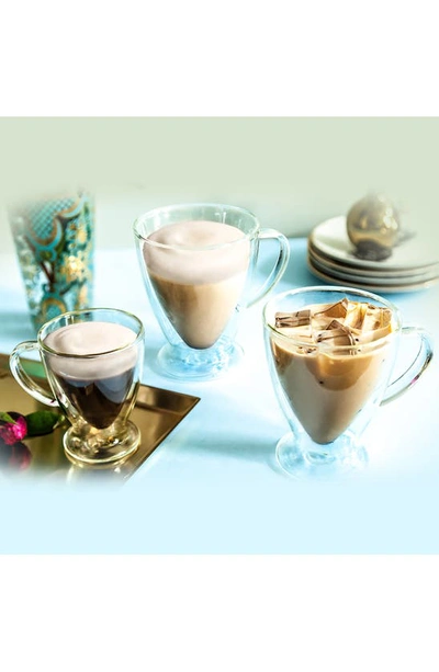 Joyjolt Declan Irish Double Wall Coffee Glass In Clear