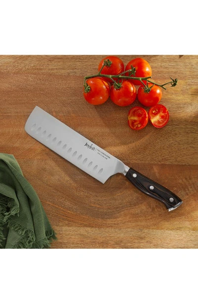 Joyjolt 7" Stainless Steel Nakiri Knife In Silver/ Black
