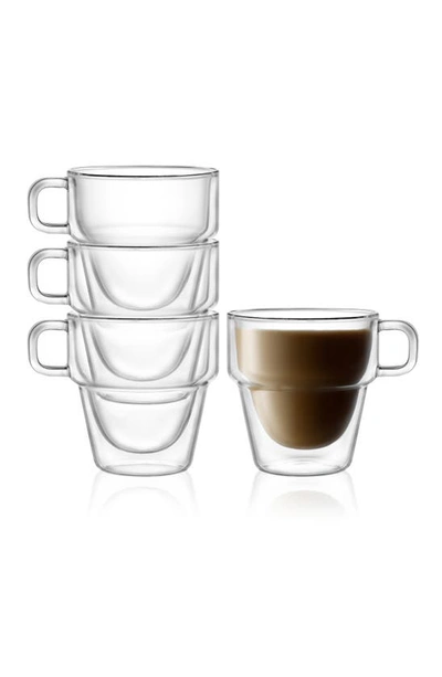 Joyjolt Stoiva Stackable Double Wall Espresso Cup In Clear