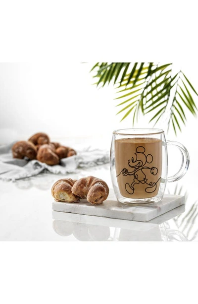 Joyjolt Disney Mickey And Pluto Coffee Mugs Set, 2 Piece In Clear