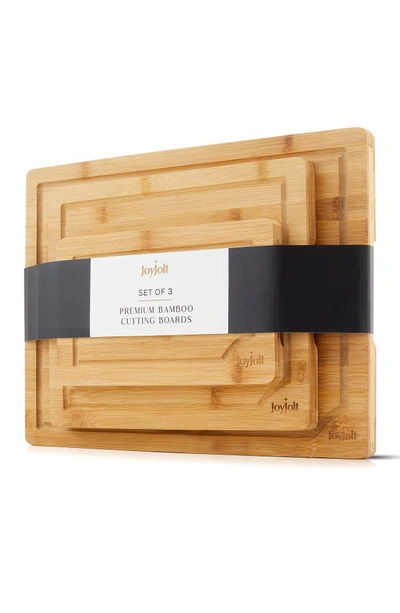 Joyjolt Set Of 3 Multisize Bamboo Cutting Boards In Brown