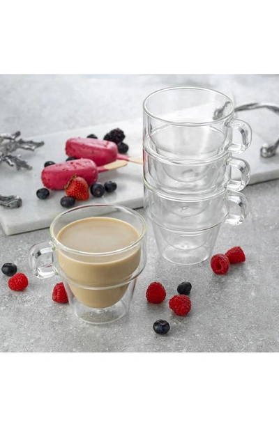 Joyjolt Stoiva Stackable Double Wall Espresso Cup In Clear