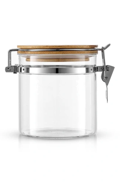 Joyjolt Bamboo Lid Storage Jar In Clear