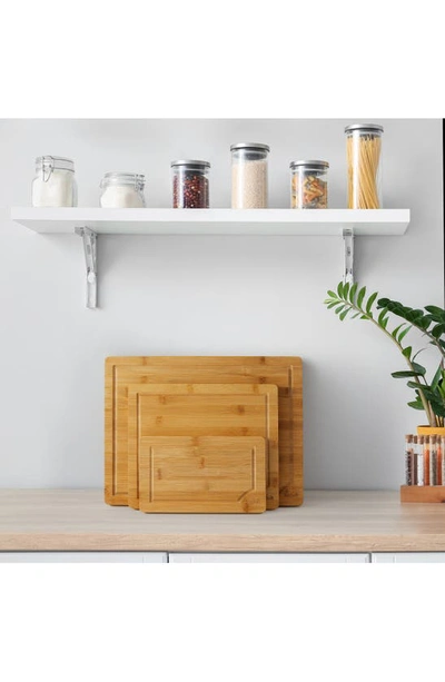 Joyjolt Set Of 3 Multisize Bamboo Cutting Boards In Brown