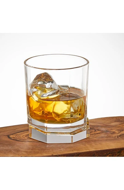 Shop Joyjolt Aqua Vitae Octagon Off Base Whiskey Glass In Clear