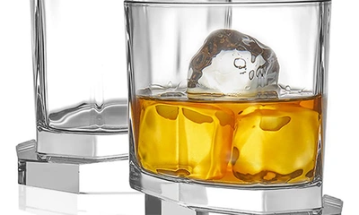 Shop Joyjolt Aqua Vitae Octagon Off Base Whiskey Glass In Clear