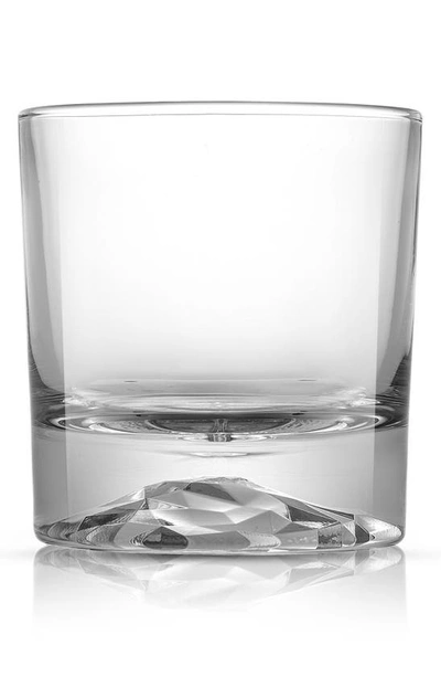 Joyjolt Set Of 4 Radiant Double Old-fashioned Mountain Whiskey Glasses In Clear