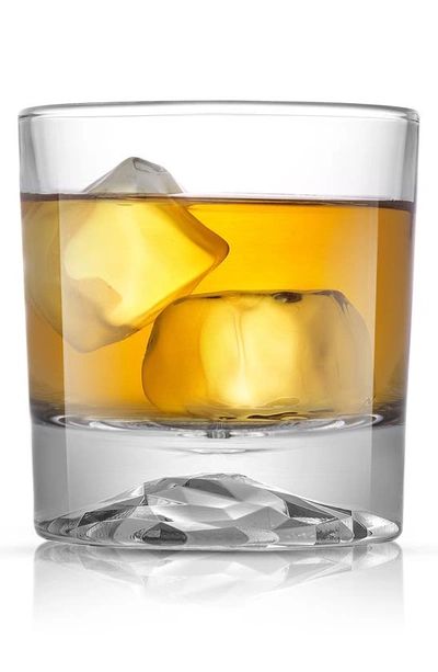 Joyjolt Set Of 4 Radiant Double Old-fashioned Mountain Whiskey Glasses In Clear