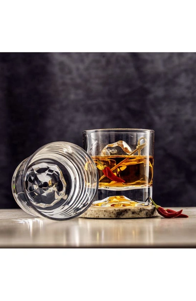Joyjolt Set Of 4 Radiant Double Old-fashioned Mountain Whiskey Glasses In Clear