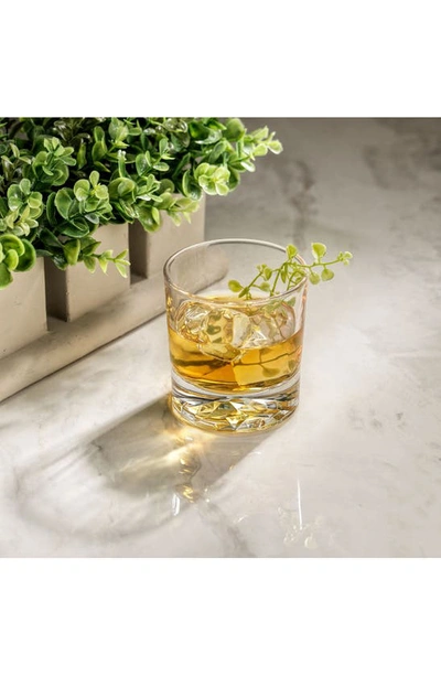 Joyjolt Set Of 4 Radiant Double Old-fashioned Mountain Whiskey Glasses In Clear
