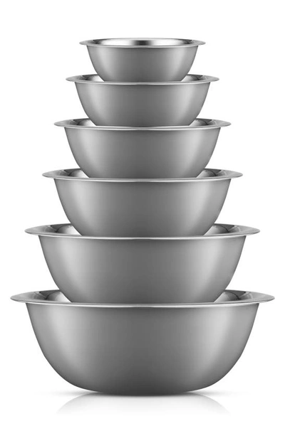 Joyjolt Stainless Steel Mixing Bowls In Grey