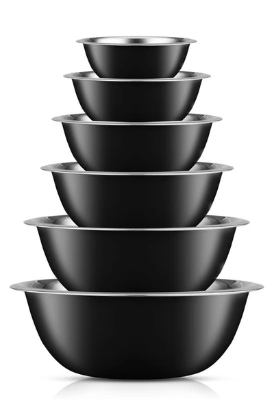 Shop Joyjolt Stainless Steel Mixing Bowls In Black