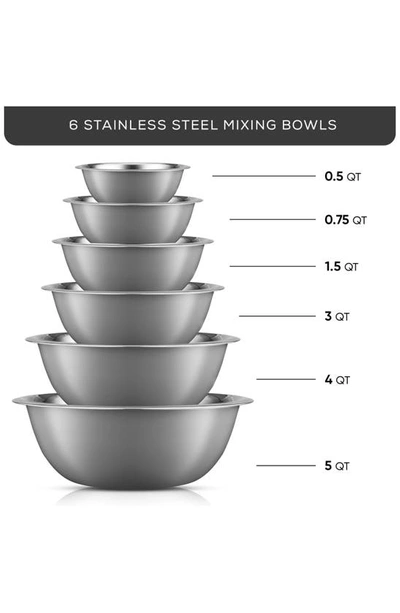 Joyjolt Stainless Steel Mixing Bowls In Grey