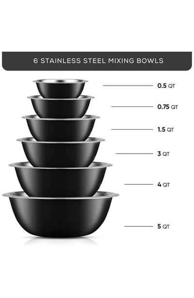 Joyjolt Stainless Steel Mixing Bowls In Black