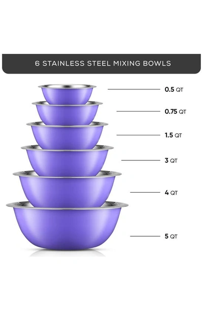 Shop Joyjolt Stainless Steel Mixing Bowls In Purple