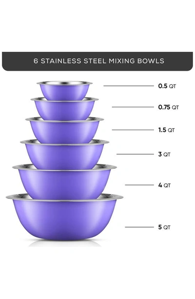Joyjolt Stainless Steel Mixing Bowls In Purple