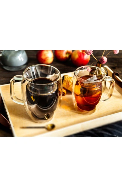 Joyjolt Cadus Double Wall Coffee Glass In Clear
